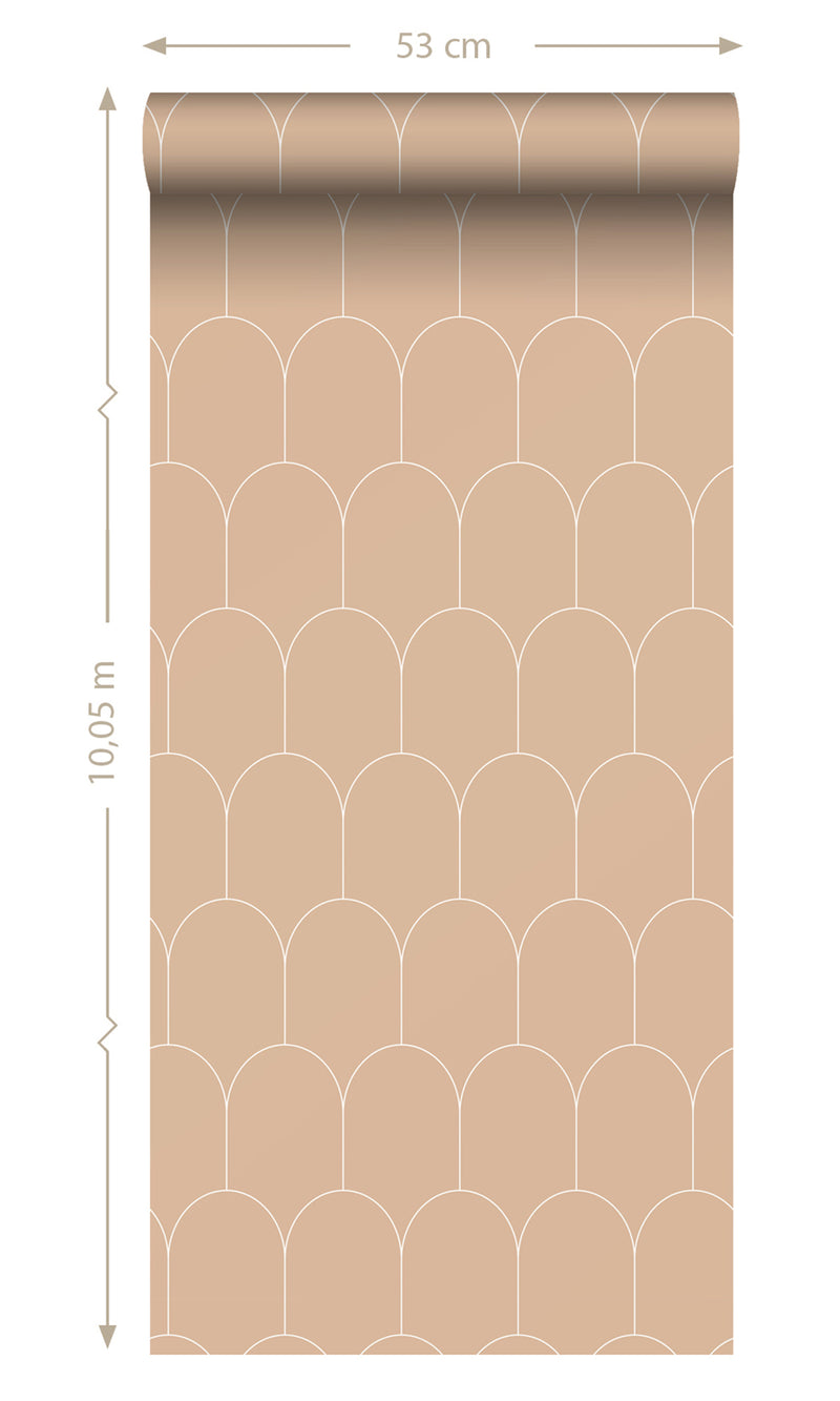 Origin Peach Pink and White Art Deco Motif 139203