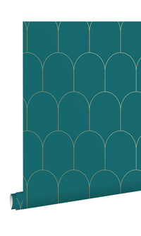 Origin Teal and Gold Art Deco Motif 139205