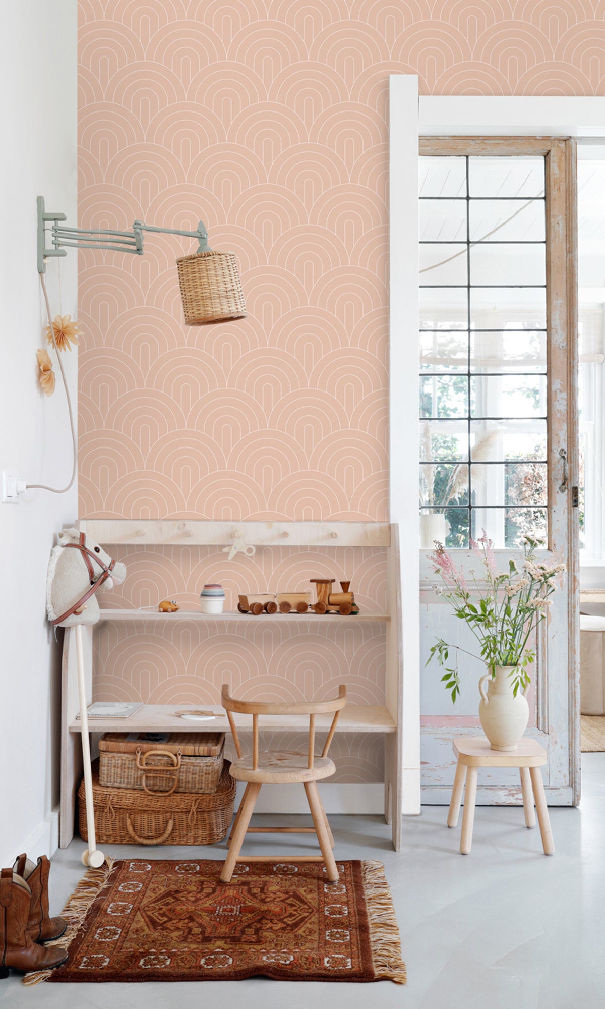 Origin Peach Pink Art Deco Arches 139218 – Prime Walls US