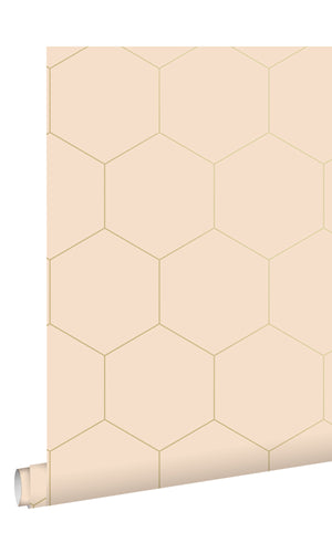 Origin Light Peach Pink Art Deco Honeycomb 139226