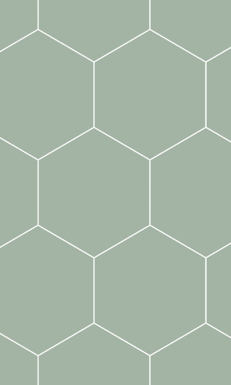 Origin Grayish Green and White Art Deco Honeycomb 139227