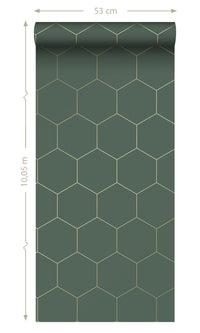 Origin Dark Green and Gold Art Deco Honeycomb 139228