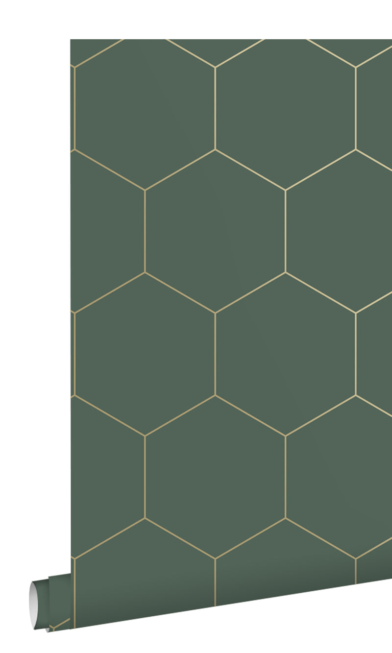 Origin Dark Green and Gold Art Deco Honeycomb 139228