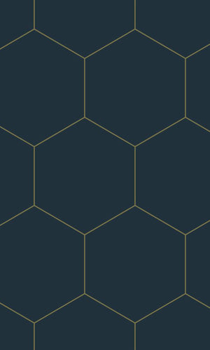 Origin Dark Blue and Gold Art Deco Honeycomb 139237