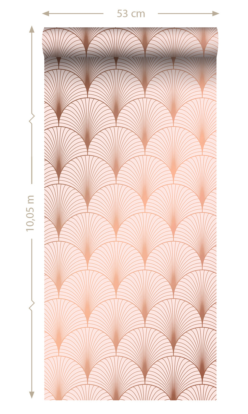 Origin Soft Pink and Rose Gold Art Deco Motif 139229