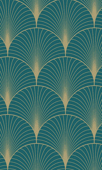 Origin Teal and Gold Art Deco Motif 139230