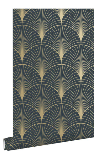 Origin Dark Blue and Gold Art Deco Motif 139231