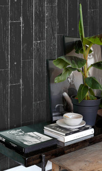 Origin Matt Black and Silver Weathered Wooden Planks 347542