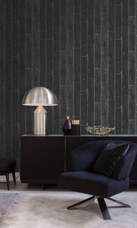 Origin Matt Black and Silver Weathered Wooden Planks 347542