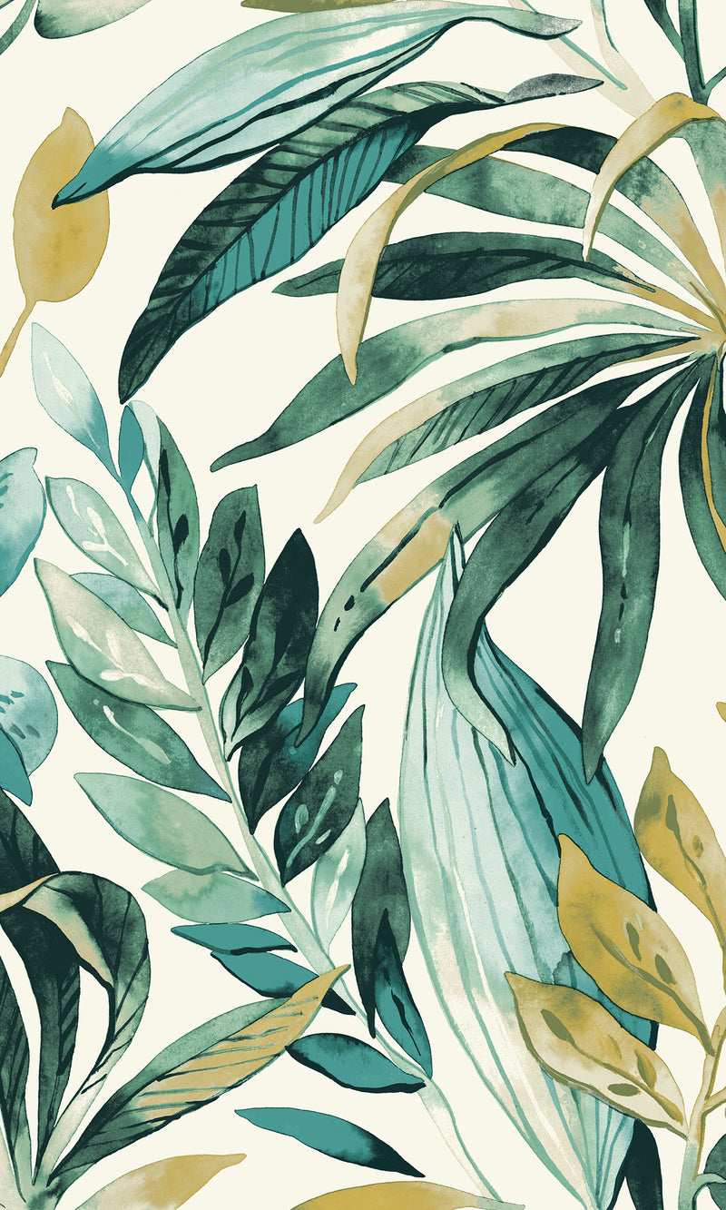 Karuna Inky Palms - Motifs Mineral Green/Ecru A71201