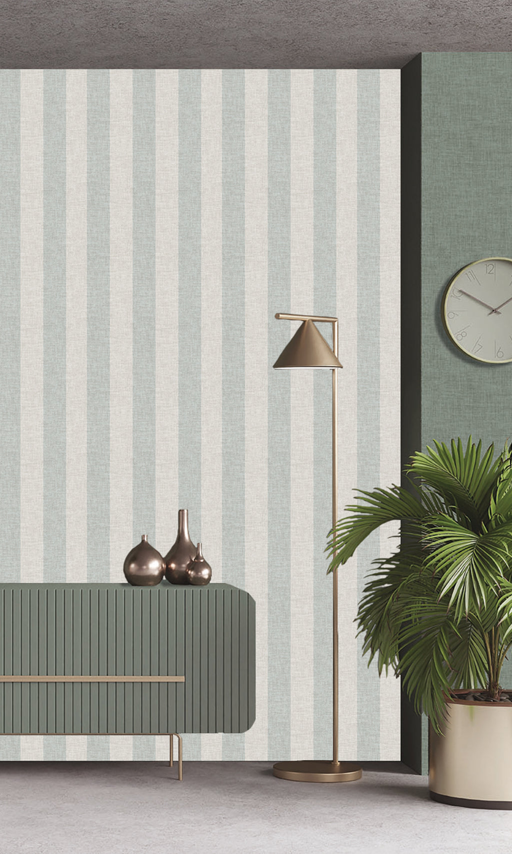 Antibes Stripes Snow Drift & Silky Green AN28215