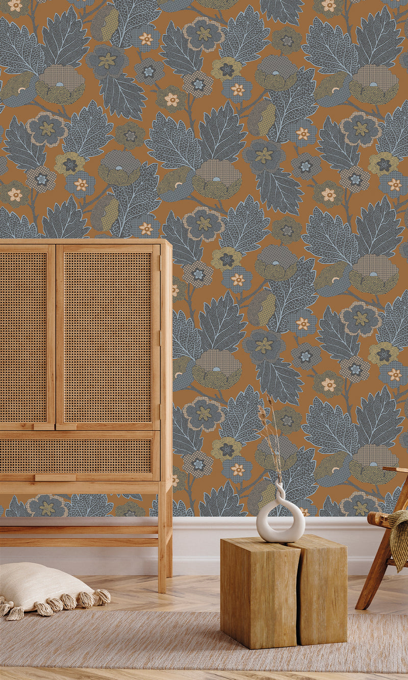 Antibes Flora Dark Teak & German Grey AN28272