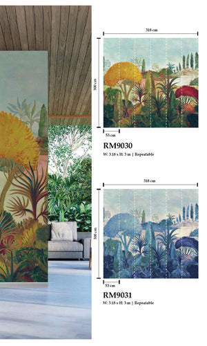 Designer Walls Multicolor Botanical Landscape DW2028