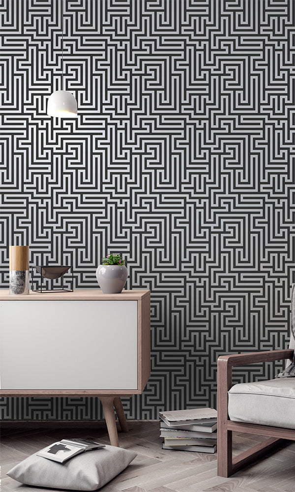 metallic maze wallpaper