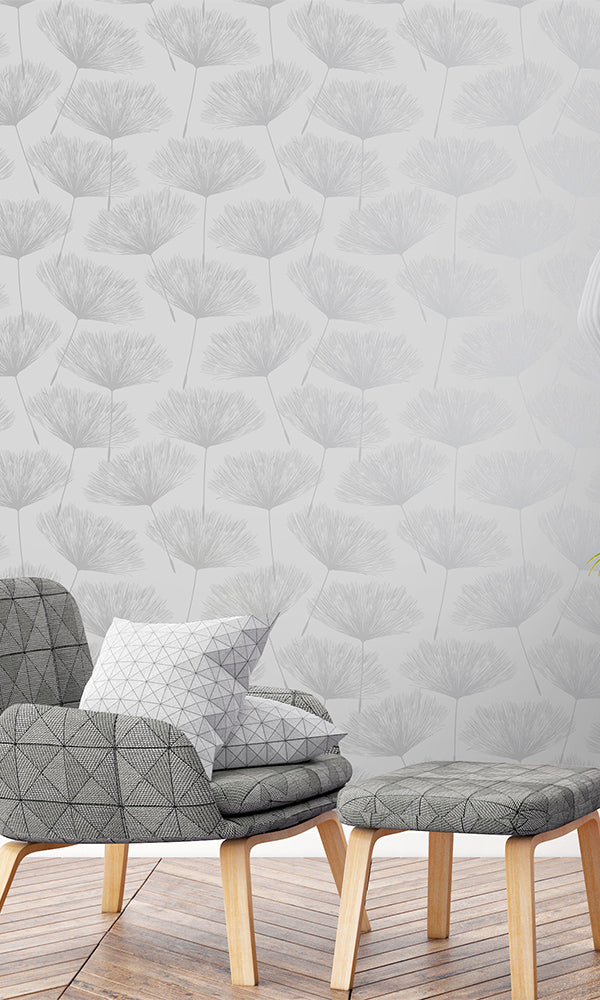 whimsical metallic floral wallpaper