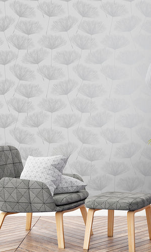 whimsical metallic floral wallpaper