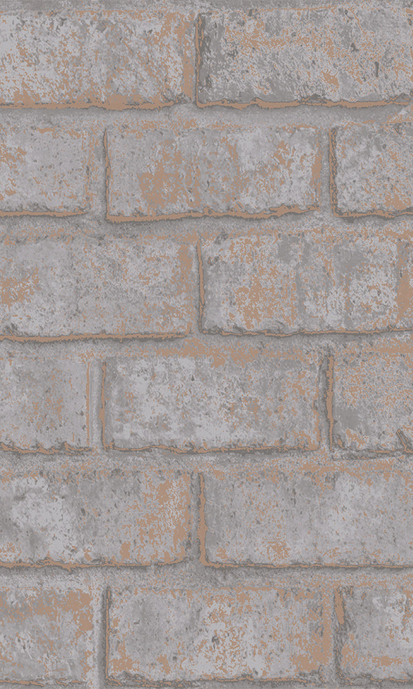 metallic brick wallpaper