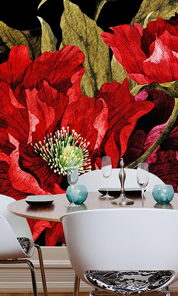 Custom Curated Bespoke Murals Romantic Flowers Wallpaper 2001009