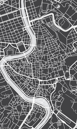 Aerial View Urban Map of Rome Wallpaper 2001033