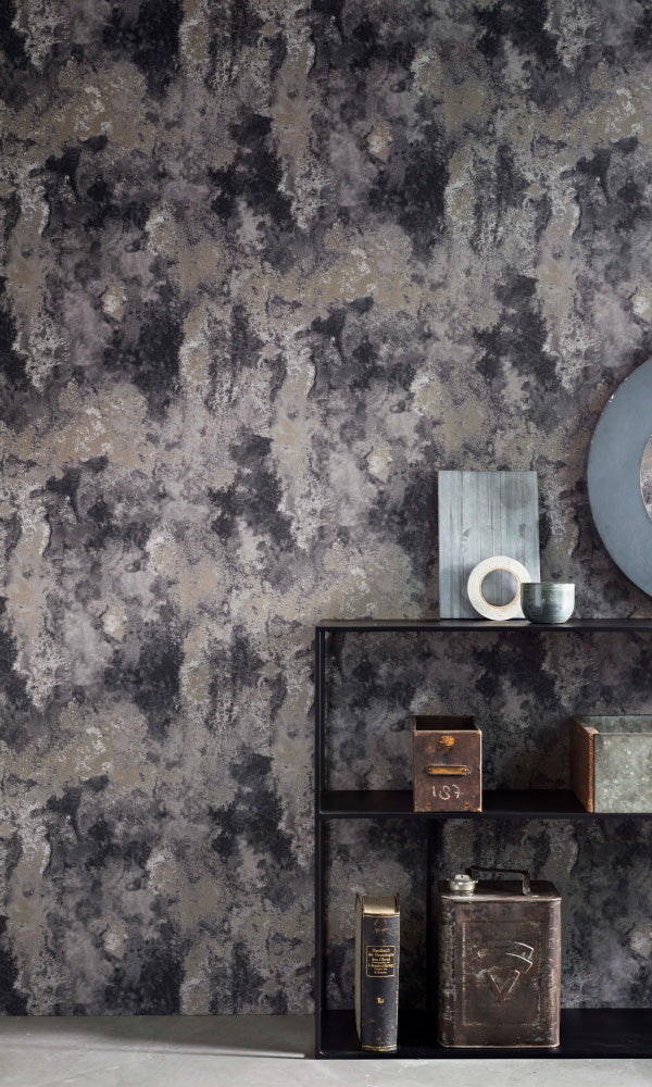 Texture Stories Dark Grey Industrial Concrete Wallpaper 218006