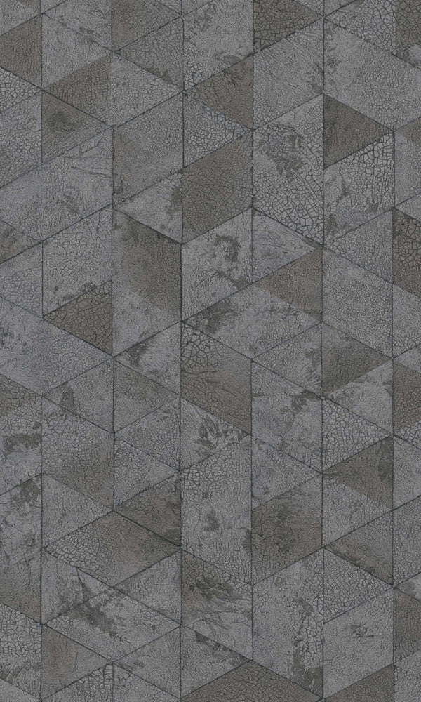 Material World Dark Grey Crackled Hexagons 219804