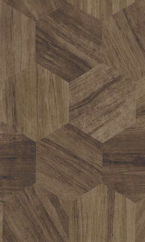 Material World Russet Shifted Geometric Wood 219843