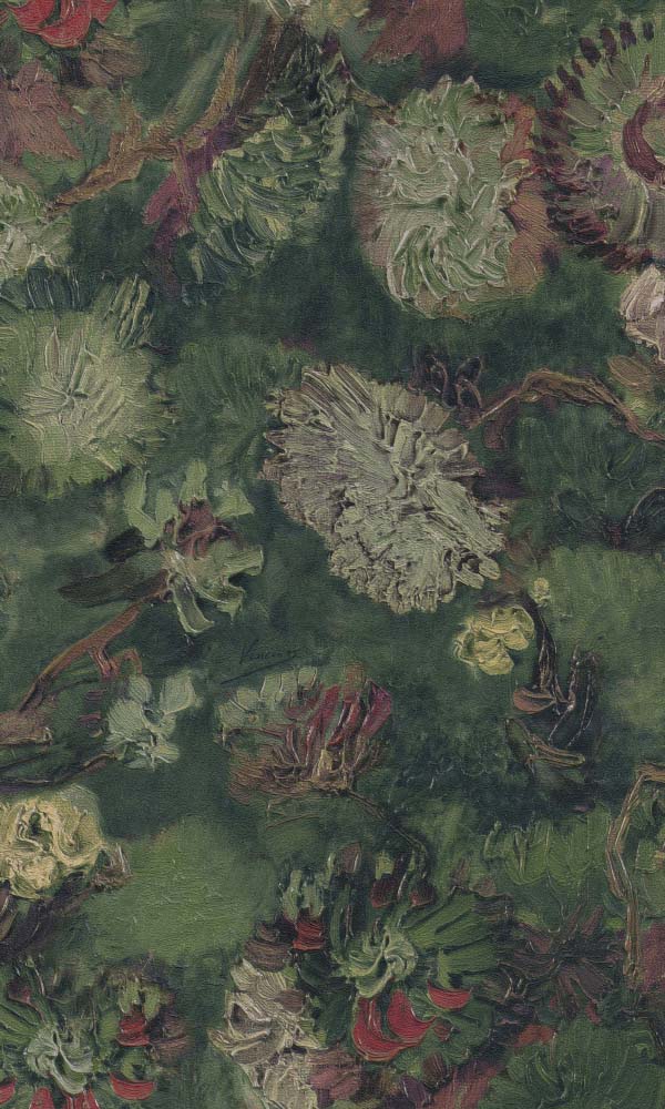 Van Gogh chinese asters and gladioli wallpaper