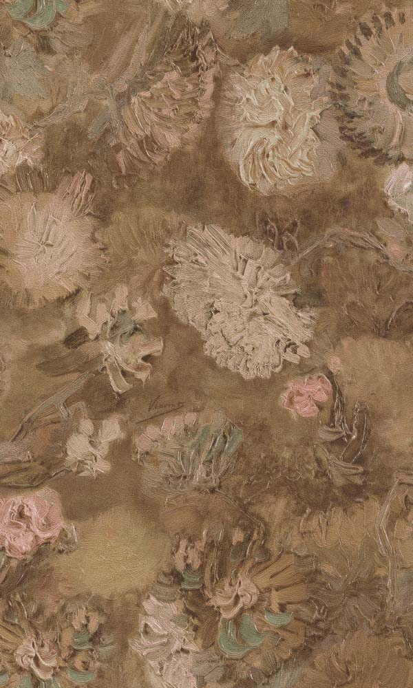 Van Gogh chinese asters and gladioli wallpaper