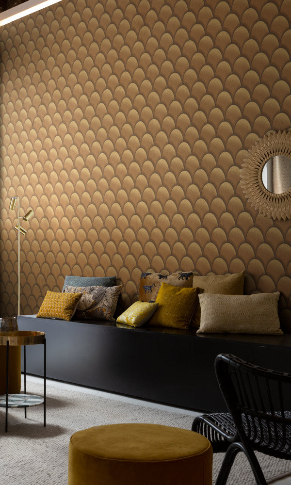metallic geometric living room wallpaper