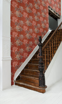 botanical stair case wallpaper