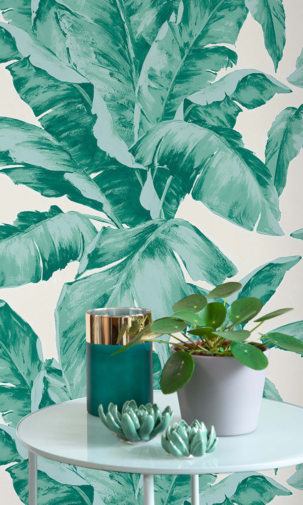 exotic jungle leaf wallpaper