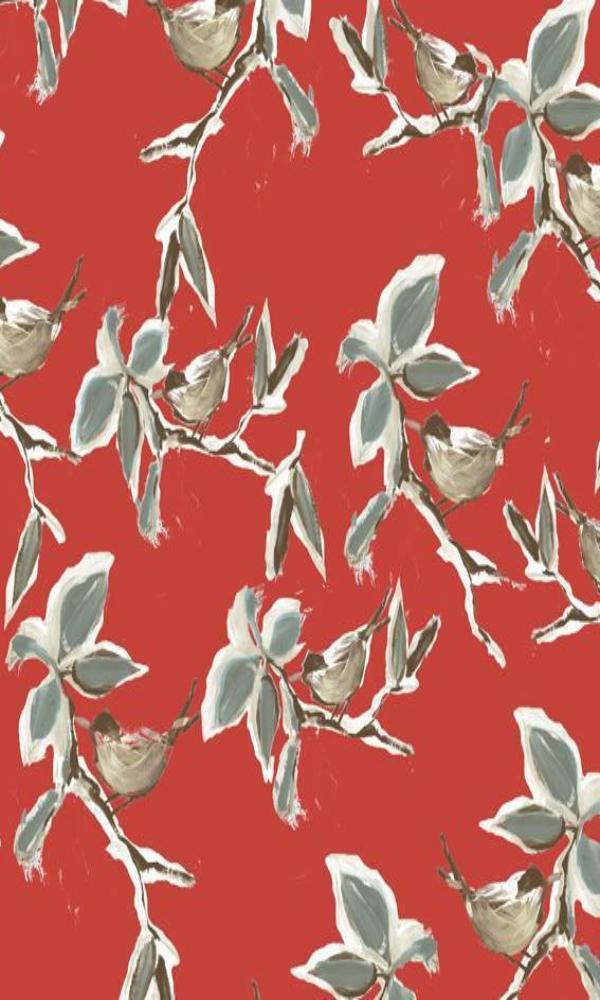 Porcellano Oriental Chirping Birds Wallpaper 47090