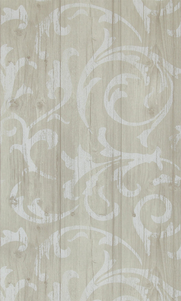 More Than Elements Stenciled Wood Wallpaper 49746