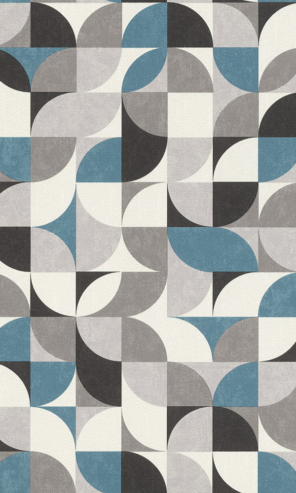 Modern Motifs 2.0 Grey Retro Rounded Geometrics 626995