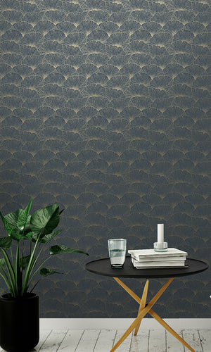 contemporary metallic floral wallpaper