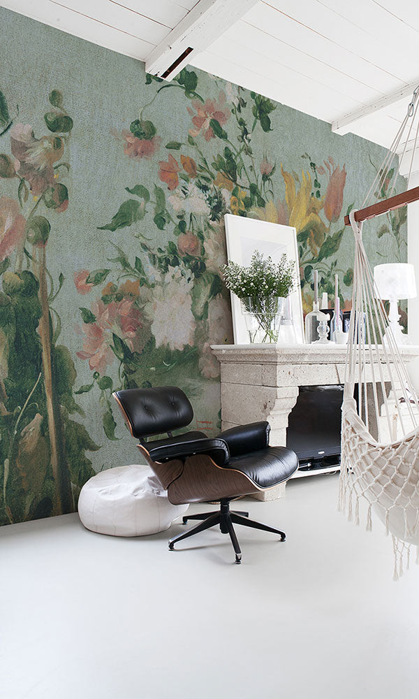 large scale floral wallpaper