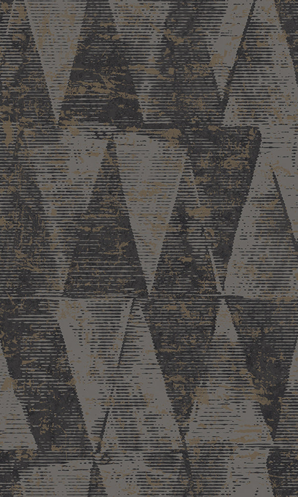 Graphite Dark Warm Grey Graphic Lined Triangles RM91000