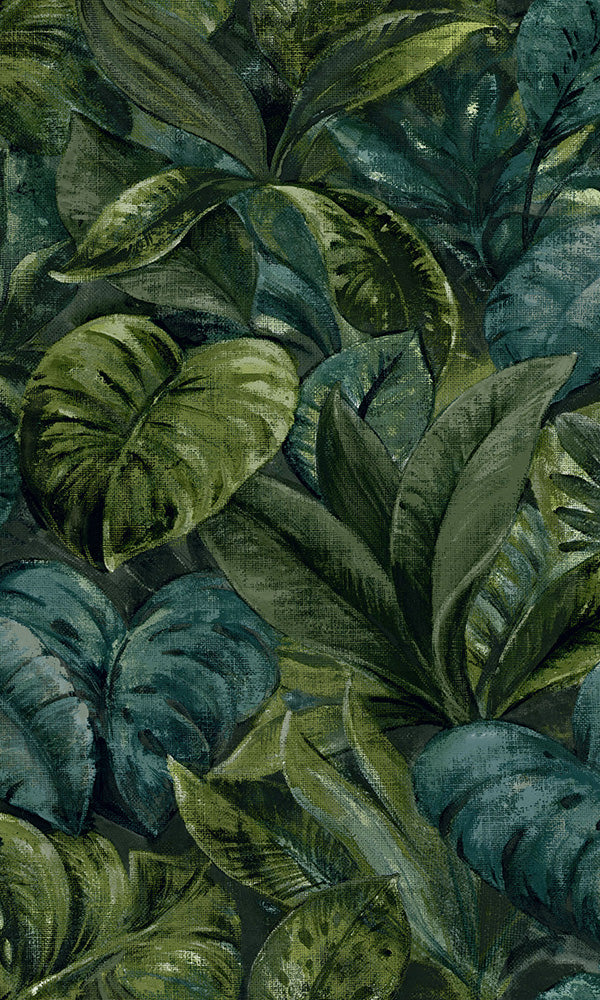 tropical jungle leaves wallpaper