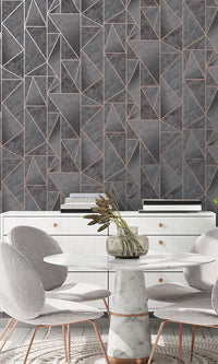 metallic modern geometric wallpaper