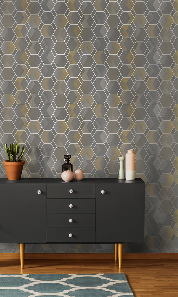 geometric living room wallpaper