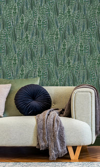 whimsical feathers bedroom wallpaper