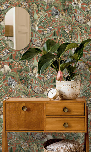 tropical living room wallpaper