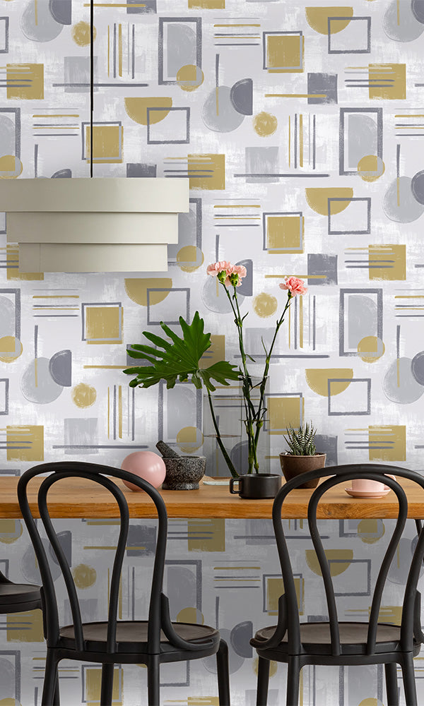 abstract dining room wallpaper