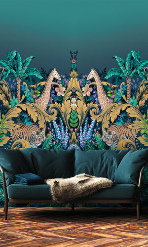 tropical living room wallpaper mural