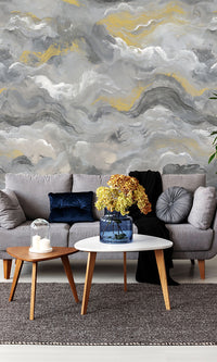 abstract clouds living room wallpaper