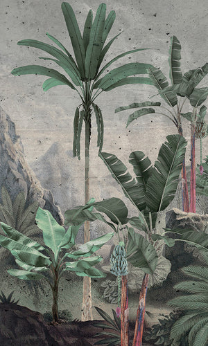 Retro Tropical Illustration Wallpaper Mural AZ023