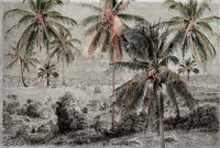 Engraved Tropical Landscape Wallpaper Mural 3 AZ024