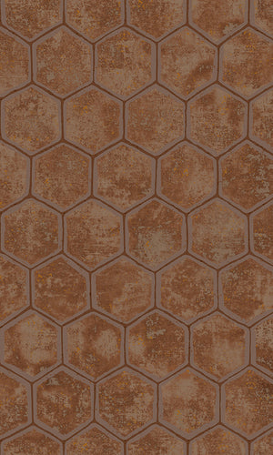 metallic geometric honeycomb wallpaper