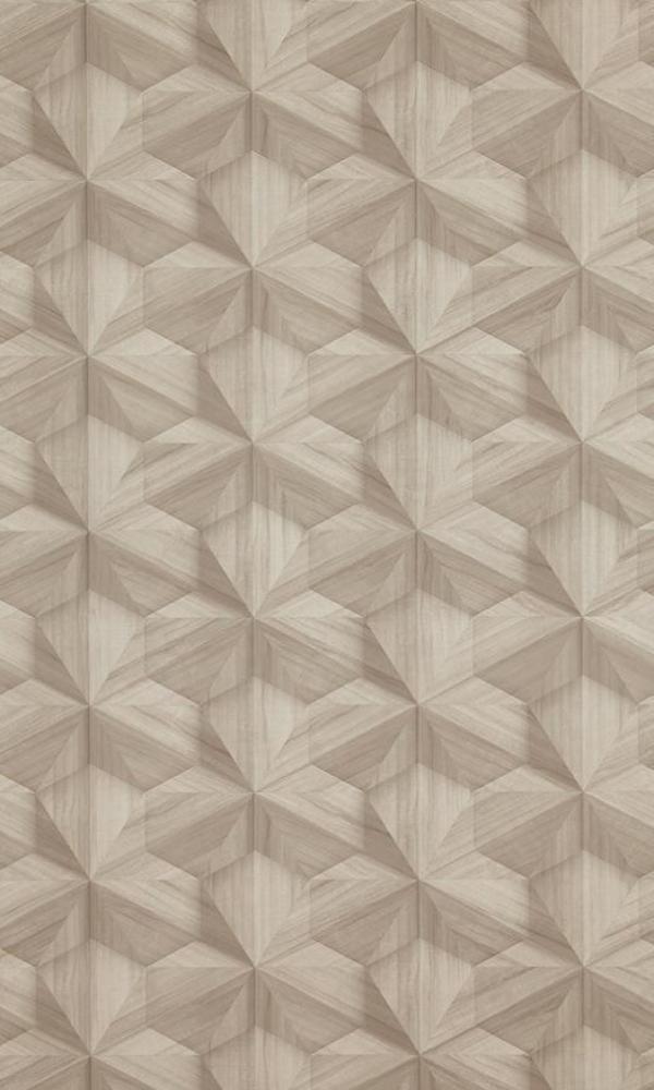 Texture Stories Light Brown Wooden Hexagon Wallpaper 218415