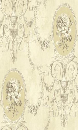 Brockhall Ornate Floral Frame Wallpaper NH20505